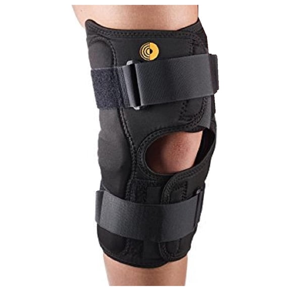 CoolTex Anterior Closure Wrap Around Hinged Knee Brace-L - Open Popliteal