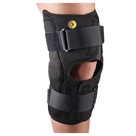 CoolTex Anterior Closure Wrap Around Hinged Knee Brace-M - Open Popliteal