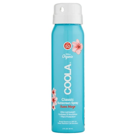 Coola Classic Body Organic Sunscreen Spray SPF 50 Guava Mango 2 oz. Sunscreen