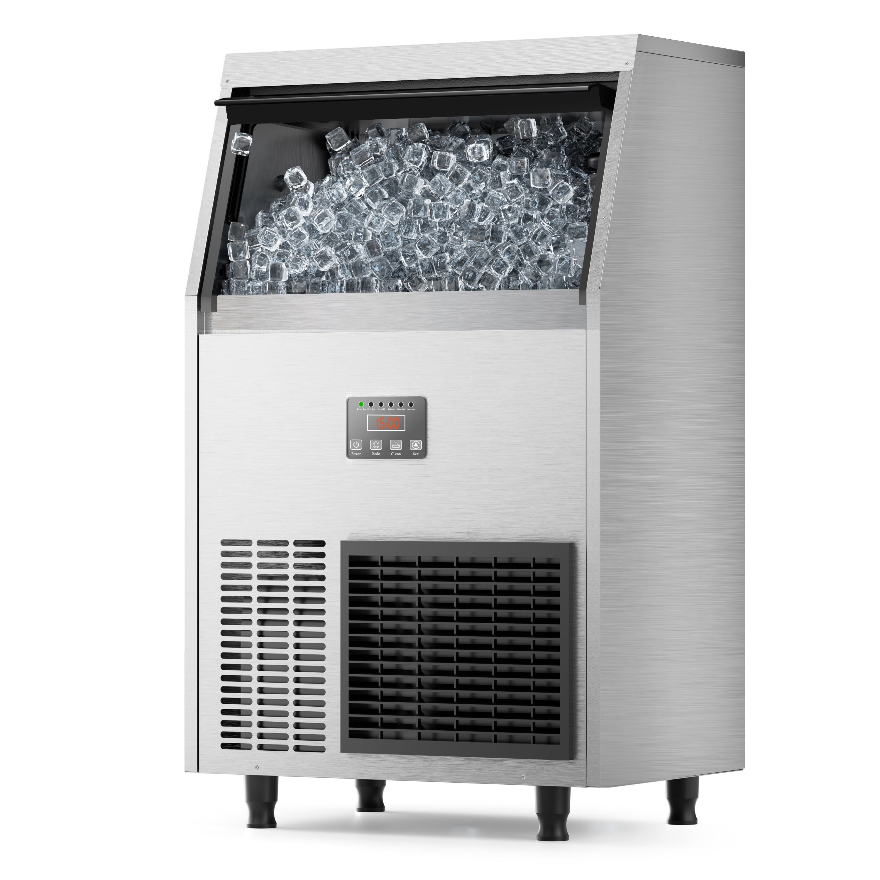 Coolake 100lbs/24H Commercial Under Counter Ice Maker with 33lbs Storage, Air Cooled Ice Machine, 115v