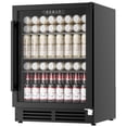 thumbnail image 1 of Coolake 24 Inch Wide Under Counter Beverage Refrigerator, 180 Can Capacity Beverage Cooler with Glass Door, Built in or Freestanding, Drink Fridge for Basement, Kitchen, Office, 1 of 7