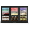 thumbnail image 1 of Coolake 53" 11.7 cu.ft Commercial Back Bar Cooler with 3 Glass Doors, Under Counter Height Beverage Refrigerator in Stainless Steel with LED Lighting for Soda Drinks, Beer, Wine, 1 of 7