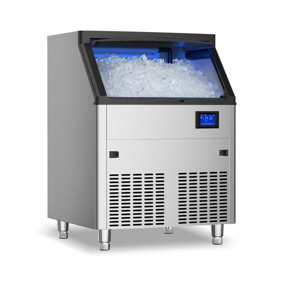 Coolake Commercial Ice Maker 320 lbs Output, Stainless Steel, for Home or Restaurant