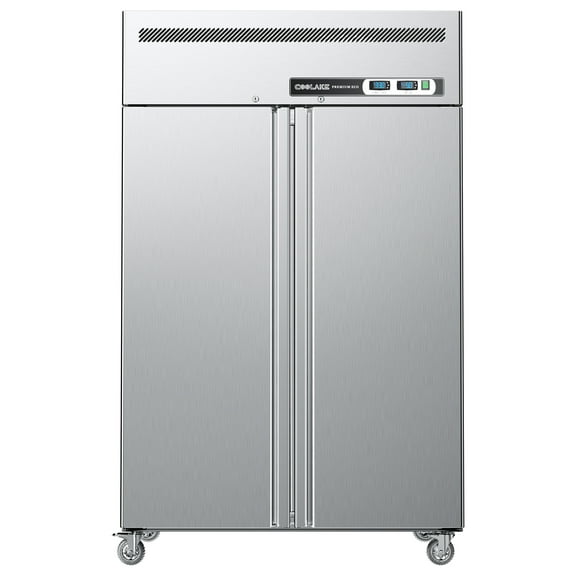 Coolake Commercial Refrigerator And Freezer Combo, 48" W Dual Temperature Zones, 36 Cu.ft 2 Door