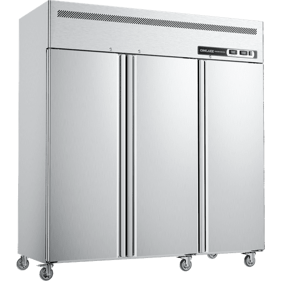 Coolake Commercial Refrigerator and Freezer Combo, 72" W Dual Temperature Zones, 54 Cu.ft 3 Door