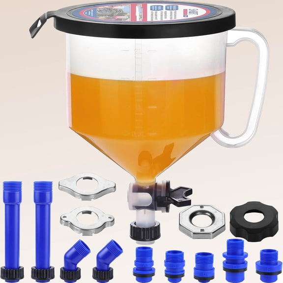 Coolant Bleeder Kit, Universal Radiator Burping Funnel, No-Spill Coolant Funnel, Flush Kit