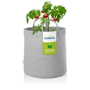 Coolaroo 10 Gallon Round Fabric Grow Bag with Drainage Holes, UV Resistant and Durable Handles - 1 Pack, Steel Grey