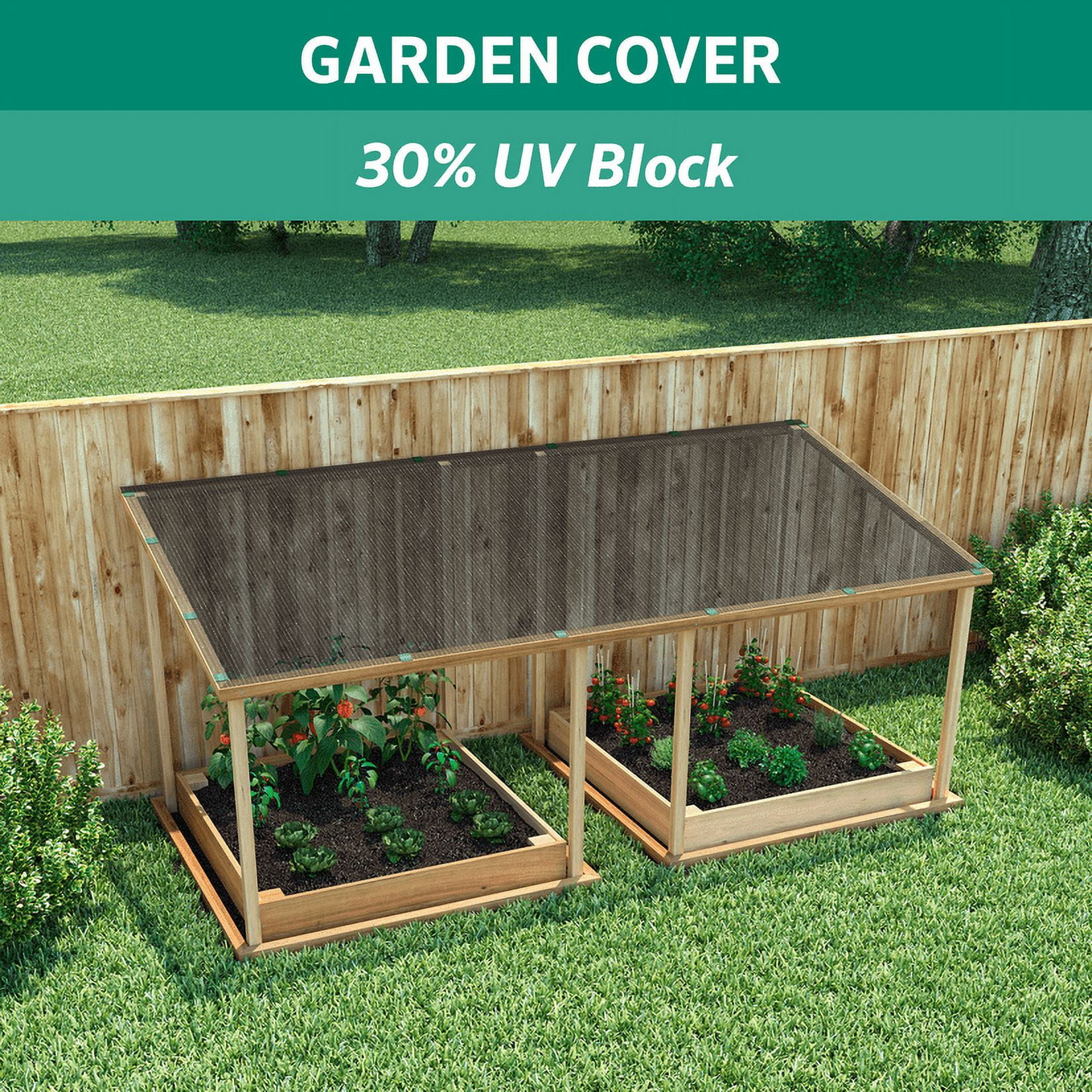 Coolaroo 30 UV Sun Block Shade Fabric Roll for Gardening, 6' x 15