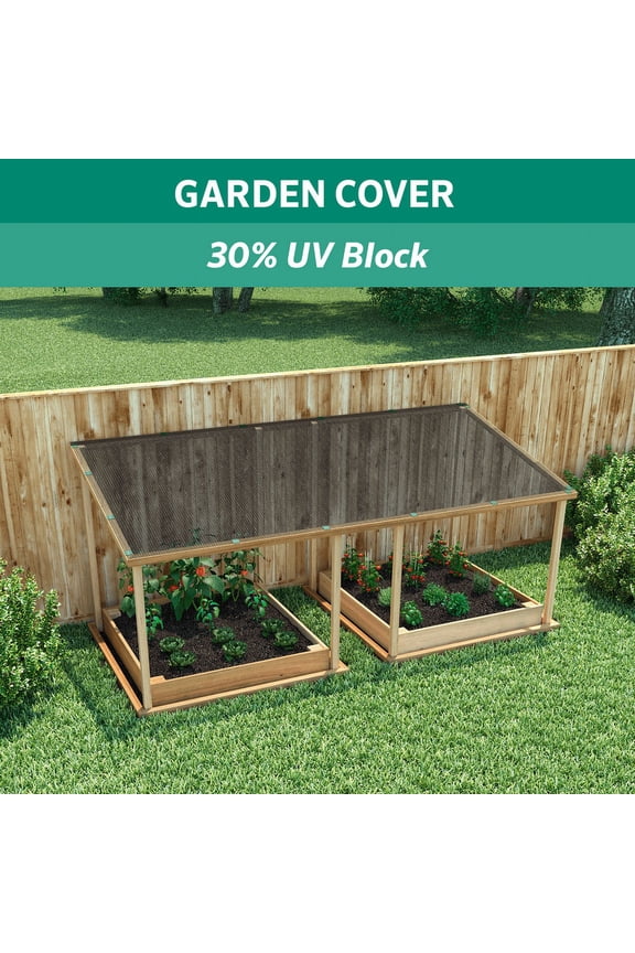 30% UV Sun Block Shade Fabric Roll for Gardening, 6' x 15'; Black