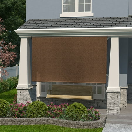 Coolaroo 6' x 6' Outdoor UV Blocking Cordless Solar Roller Shade Blind, Mocha