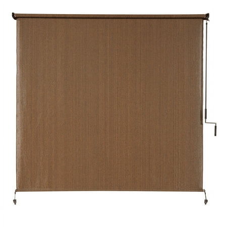 Coolaroo 8' x 6' Outdoor UV Blocking Cordless Solar Roller Shade Blind, Mocha