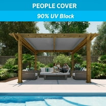Coolaroo 90% UV Block Protection and Privacy Screen Shade Fabric for Pergolas, Porches, Gazebos, Pet Runs, Playpens and Chicken Coops, 6' x 15', Grey