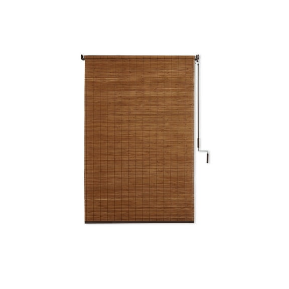 Coolaroo Bamboo Outdoor Roller Shade, 4' x 6'; Teak