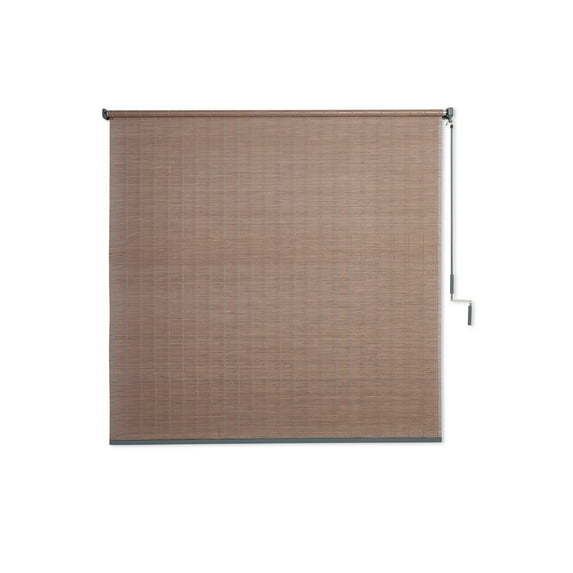 Coolaroo Bamboo Outdoor Roller Shade, 6' x 6'; Driftwood