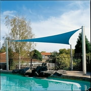 Coolaroo Coolhaven Outdoor Sun Shade Sail With Hardware Kit 95% UV Block Protection for Garden, Patio, Backyard, 18 Triangle, Sapphire