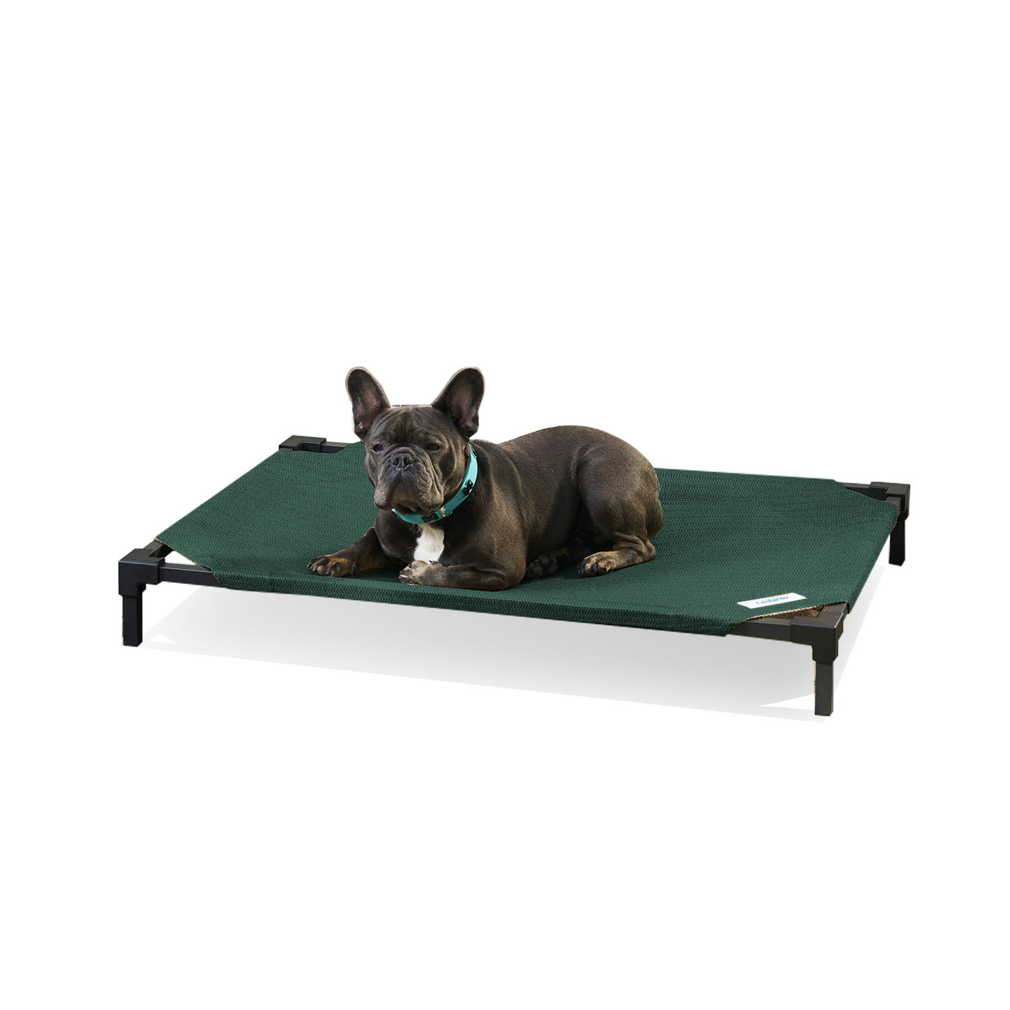 Coolaroo Cooling Elevated Dog Bed Pro, Medium, Fits in 42in Crates, Brunswick Green