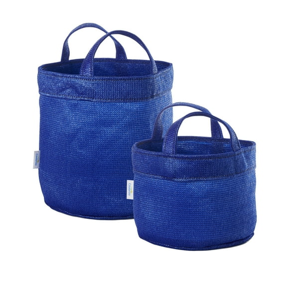 Coolaroo Dog Storage Toy Bin with Handles, 2 Pack Assorted Medium & Large Sizes, Aquatic Blue