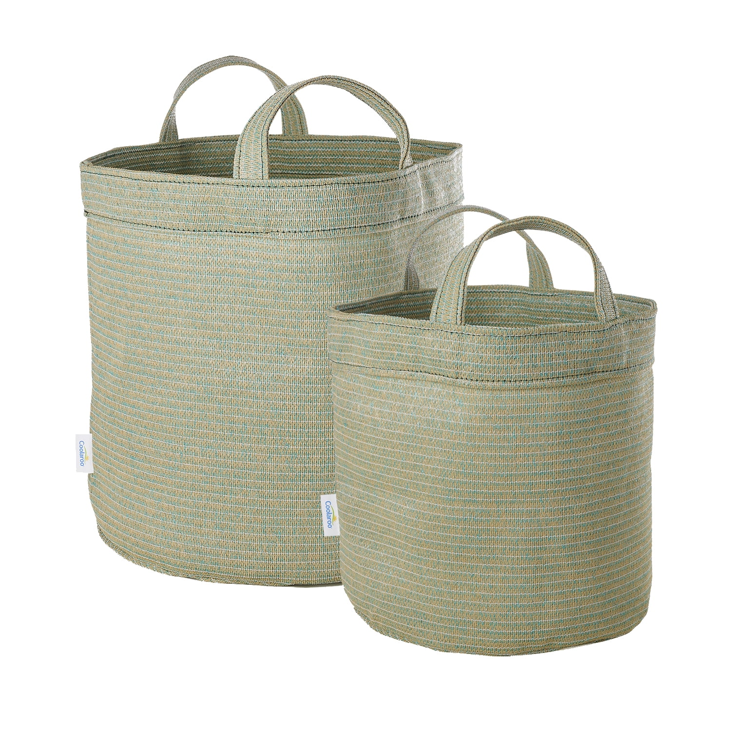 Coolaroo Dog Storage Toy Bin with Handles, 2 Pack Assorted Medium & Large Sizes, Green