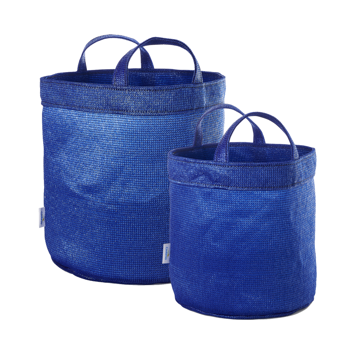Coolaroo Dog Storage Toy Bin with Handles, 2 Pack Assorted Small & Medium Sizes, Aquatic Blue