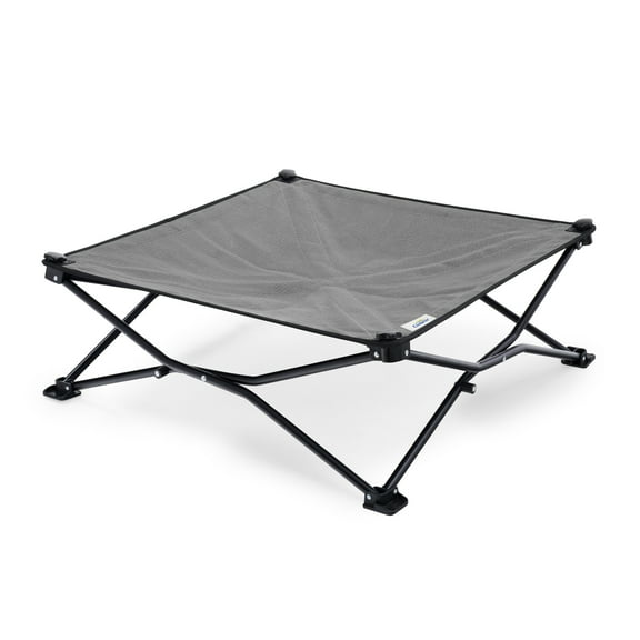 Coolaroo Elevated Pet Bed On-The-Go with HeatShield Cooling Fabric, Glacier Grey, Small