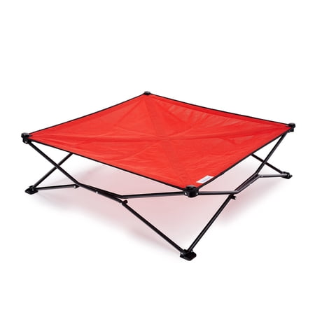 Coolaroo On the Go Elevated Travel Dog Bed, King, Red