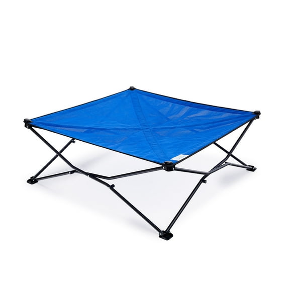 Coolaroo On the Go Elevated Travel Dog Bed, Medium, Aquatic Blue