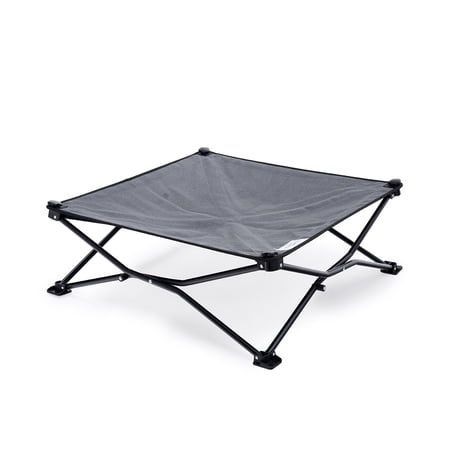 Coolaroo On the Go Elevated Travel Dog Bed, Medium, Steel Gray