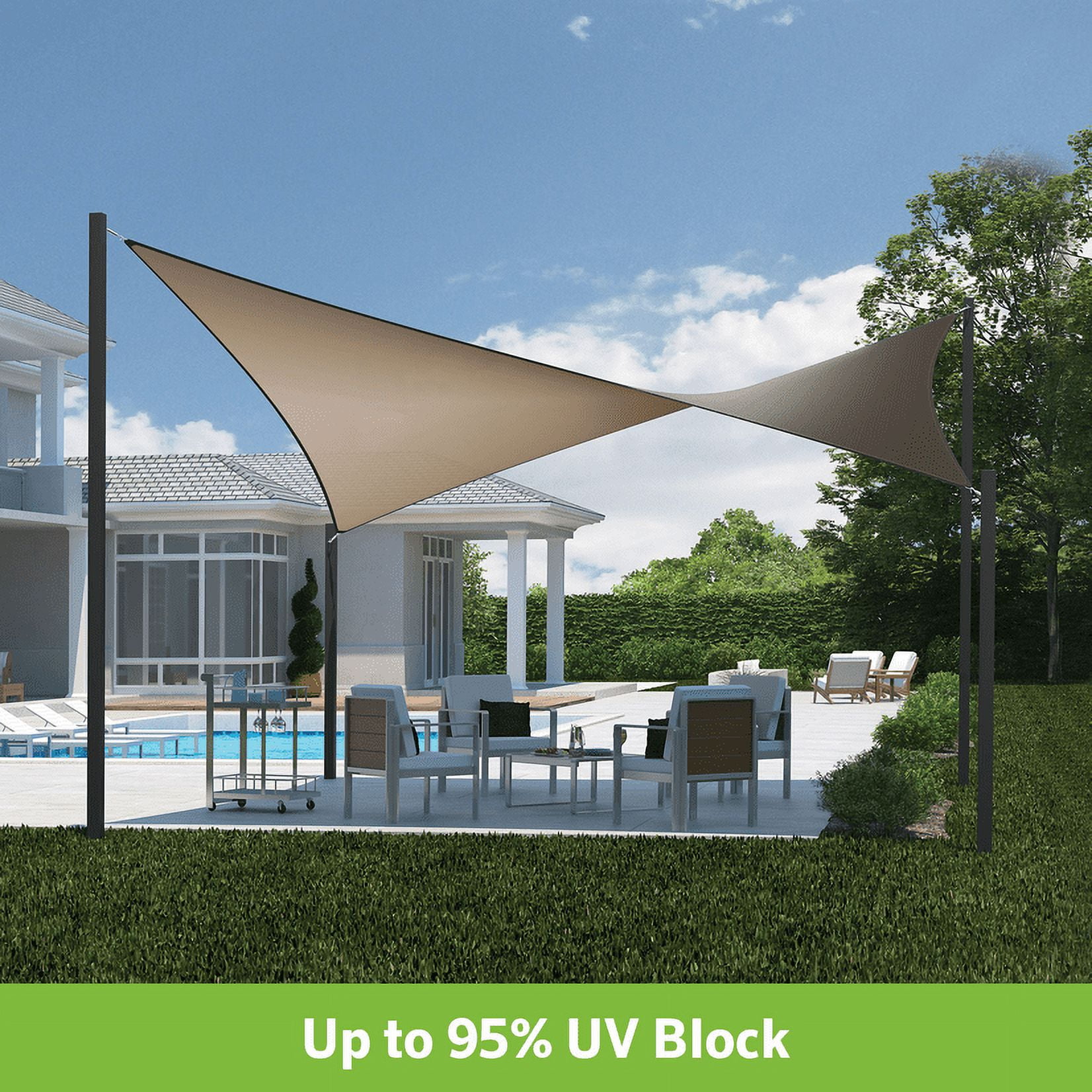 Cobblestone Dual 12' Square UV Block Shade Sail