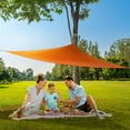 thumbnail image 1 of Coolaroo Outdoor Party Sun Shade Sail, 90% UV Block Protection, 9'10" Triangle, Orange, 1 of 7