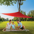 thumbnail image 1 of Coolaroo Outdoor Party Sun Shade Sail, 90% UV Block Protection, 9'10" Triangle, Red, 1 of 7