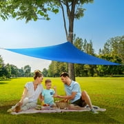 Coolaroo Outdoor Party Sun Shade Sail Triangle 90% UV Block Protection, 9'10" Triangle; Blue