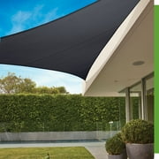 Coolaroo Premium Outdoor Sun Shade Sail with Hardware Kit 95% UV Block Protection for Backyard, Garden, Patio, 165 Triangle, Graphite