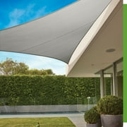 Coolaroo Premium Outdoor Sun Shade Sail with Hardware Kit 95% UV Block Protection for Backyard, Garden, Patio, 165 Triangle, Stone