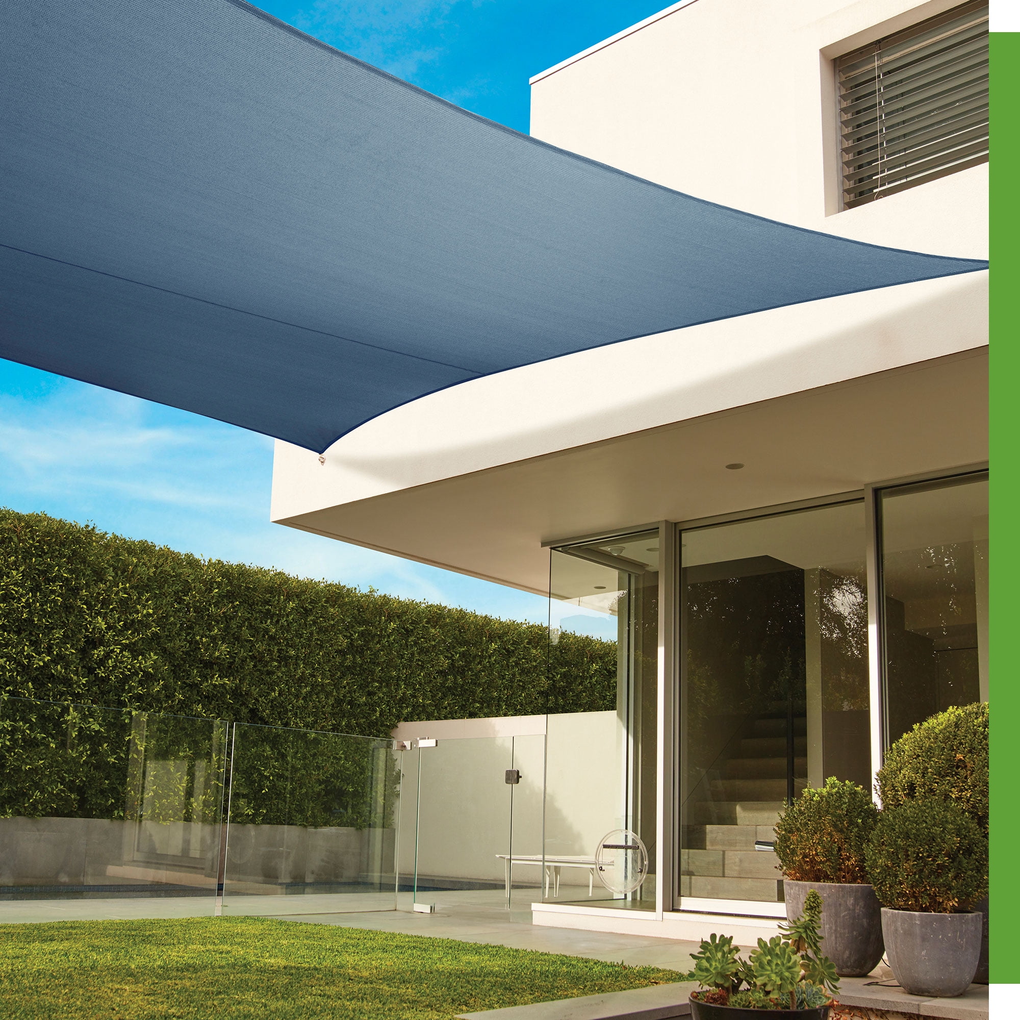 Coolaroo Slate Blue HDPE Rectangle Shade Sail Kit 16'5" x 9'11"