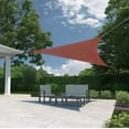 thumbnail image 1 of Coolaroo Ready to Hang Outdoor Sun Shade Sail Triangle 90% UV Block Protection for Backyard, Garden, Patio, Playground, 11'10" Triangle, Brick, 1 of 7