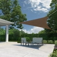 thumbnail image 1 of Coolaroo Ready to Hang Outdoor Sun Shade Sail Triangle 90% UV Block Protection for Backyard, Garden, Patio, Playground, 11'10" Triangle, Mocha, 1 of 7