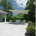 thumbnail image 1 of Coolaroo Ready to Hang Outdoor Sun Shade Sail Triangle 90% UV Block Protection for Backyard, Garden, Patio, Playground, 11'10" x 8' Rectangle, Pebble, 1 of 7