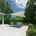 thumbnail image 1 of Coolaroo Ready to Hang Outdoor Sun Shade Sail Triangle 90% UV Block Protection for Backyard, Garden, Patio, Playground, 16'5" Triangle, Pebble, 1 of 7