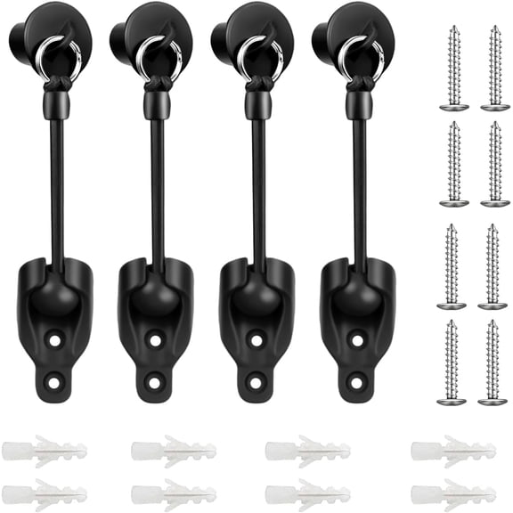 Coolaroo Replacement Parts Roller Shade Hardware Bungee Kit and End Cap Tie Downs for Coolaroo Outdoor Roller Shade (2, Black)