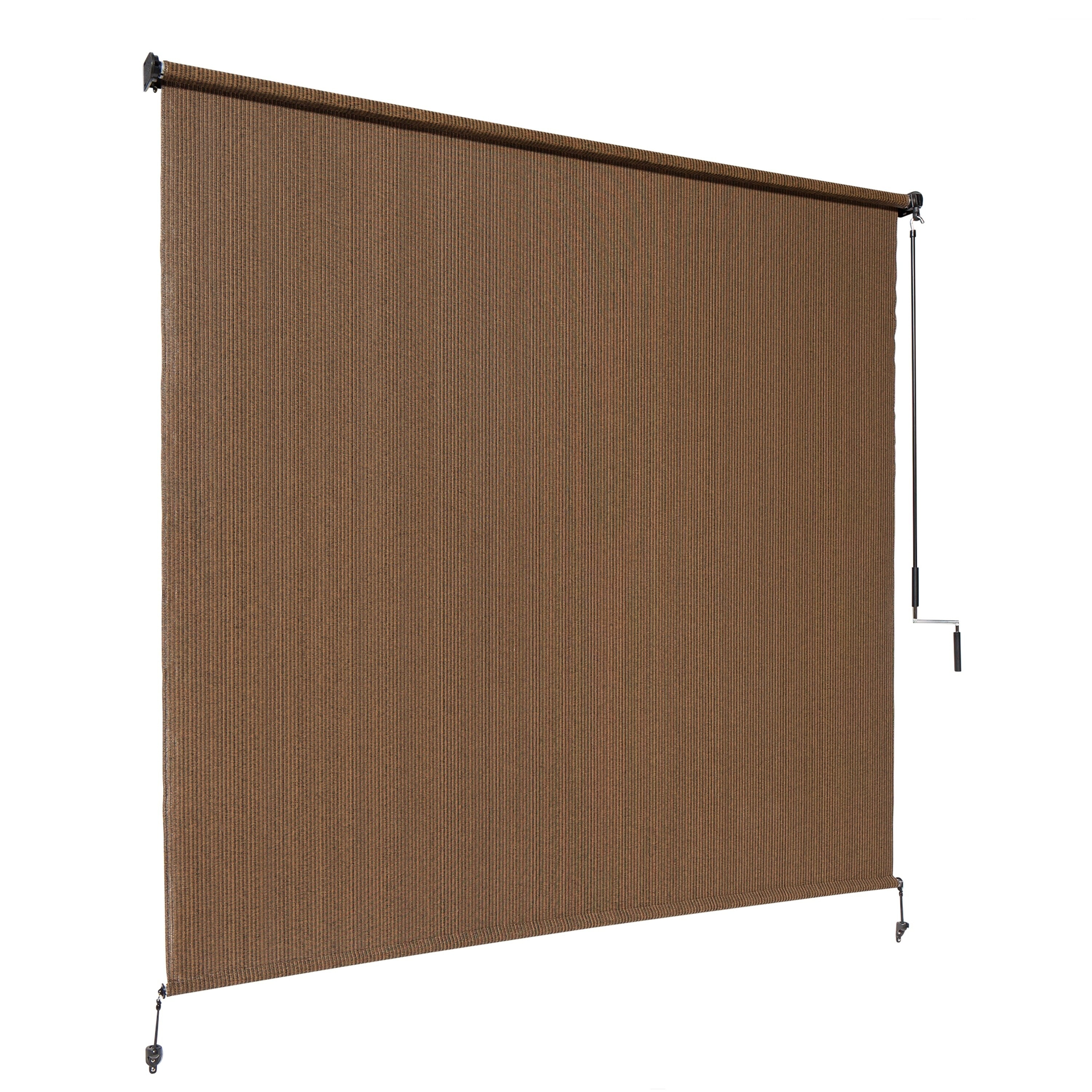 Mocha Cordless Outdoor Roller Shade with PVC Fabric, 10' x 6'