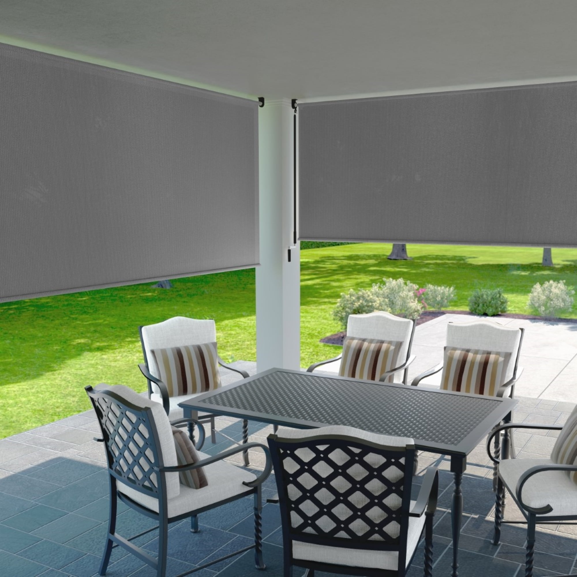 Coolaroo Wand Operated Outdoor Roller Shade; 85% UV Block, 8x6