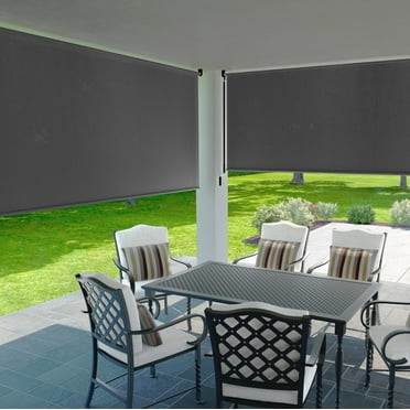 Coolaroo Wand Operated Roller Shade with 95% UV Block (6'x6'), Pewter