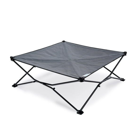 Coolaroo on the go elevated travel Dog bed, King, Steel Gray