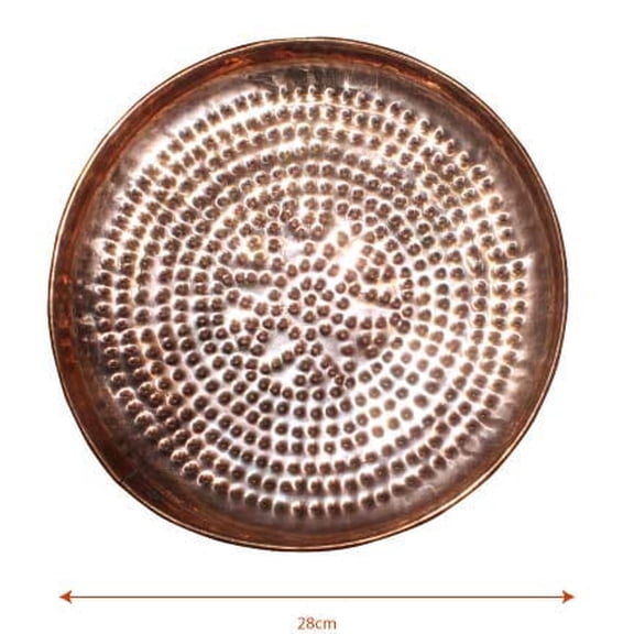 Coolboss Copper Jelleda, Sieve, Round Plate, Channi, Chalni Thali with Big Holes, Arisi Jalladai for Fruit, Vegetable, Rice, Wheat, Food, Noodles Strainer, Drainer Washing Basket Colander Sifter