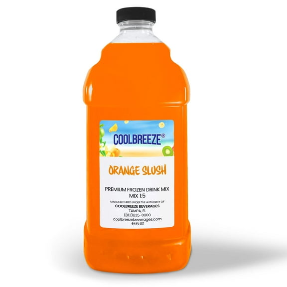 Coolbreeze Beverages Ready to Use Slushie Flavor Syrup - 1/2 Gal (64fl oz) Bottle - Orange Slush