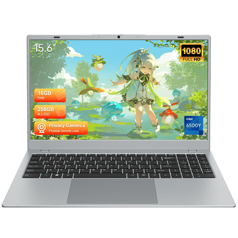 Coolby 15.6" Full HD Laptop with MS Office 2024,16GB RAM 256GB SSD Laptops,6500Y Processor Up to 3.4GHz,Win 11 Pro Notebooks,Bluetooth,Poratable Business and Student Laptop computer