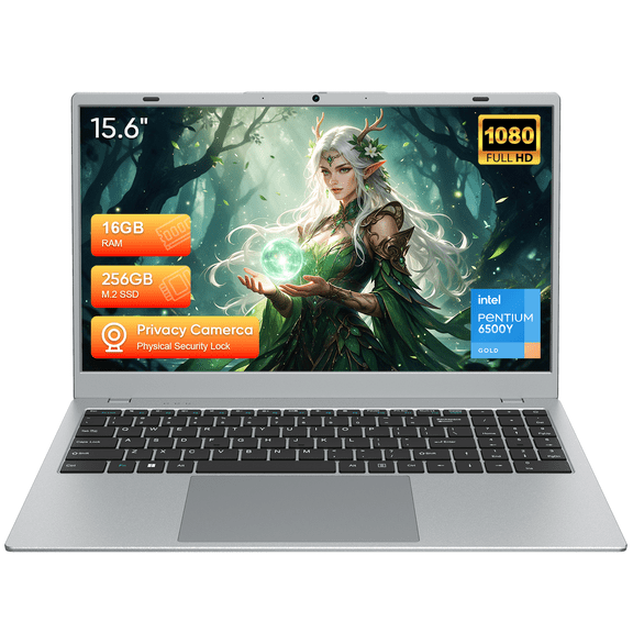 Coolby 15.6" Full HD Laptop,16GB RAM 256GB SSD Laptops,6500Y Processor Up to 3.4GHz,Win 11 Notebooks,Bluetooth,office 2024,Poratable Business and Student Laptop computer
