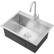 Coolcook Drop in Sink Kitchen Undermount Stainless Steel Single Bowl Sink