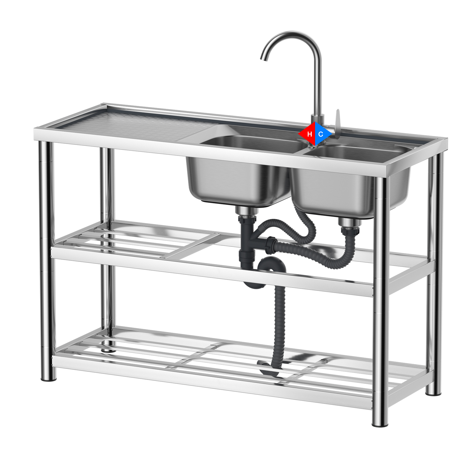 VINGLI 24Inch Laundry Sink with Stainless Steel Sink with