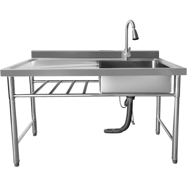 Coolcook Stainless Steel Sink Commercial Free Standing Utility Laundry